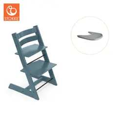 Tripp Trapp Stol & Bricka - Fjord blue/grå | Baby & Barn | BabyMode