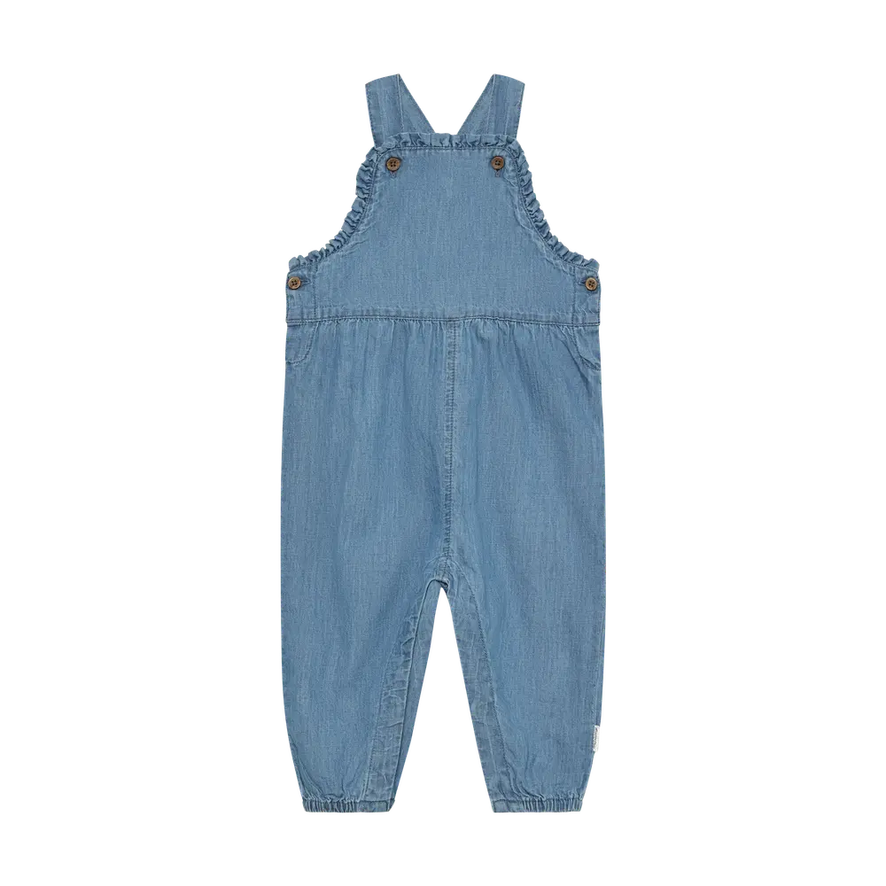 Chambray Hängselbyxor - Faded Denim - 56 | Barnkläder - Underdelar - Hängsel & jumpsuits | BabyMode