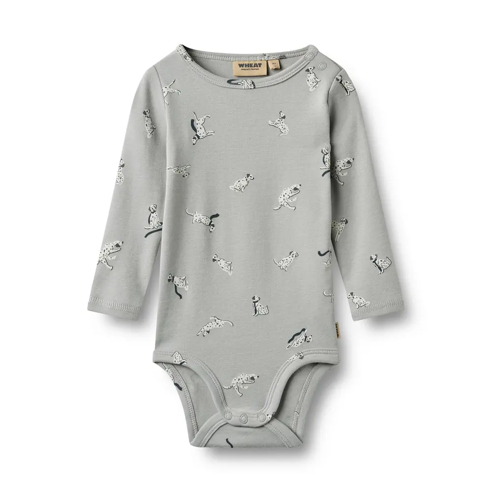 Wheat Freddie Långärmad Body - Dogs With Dots - 68