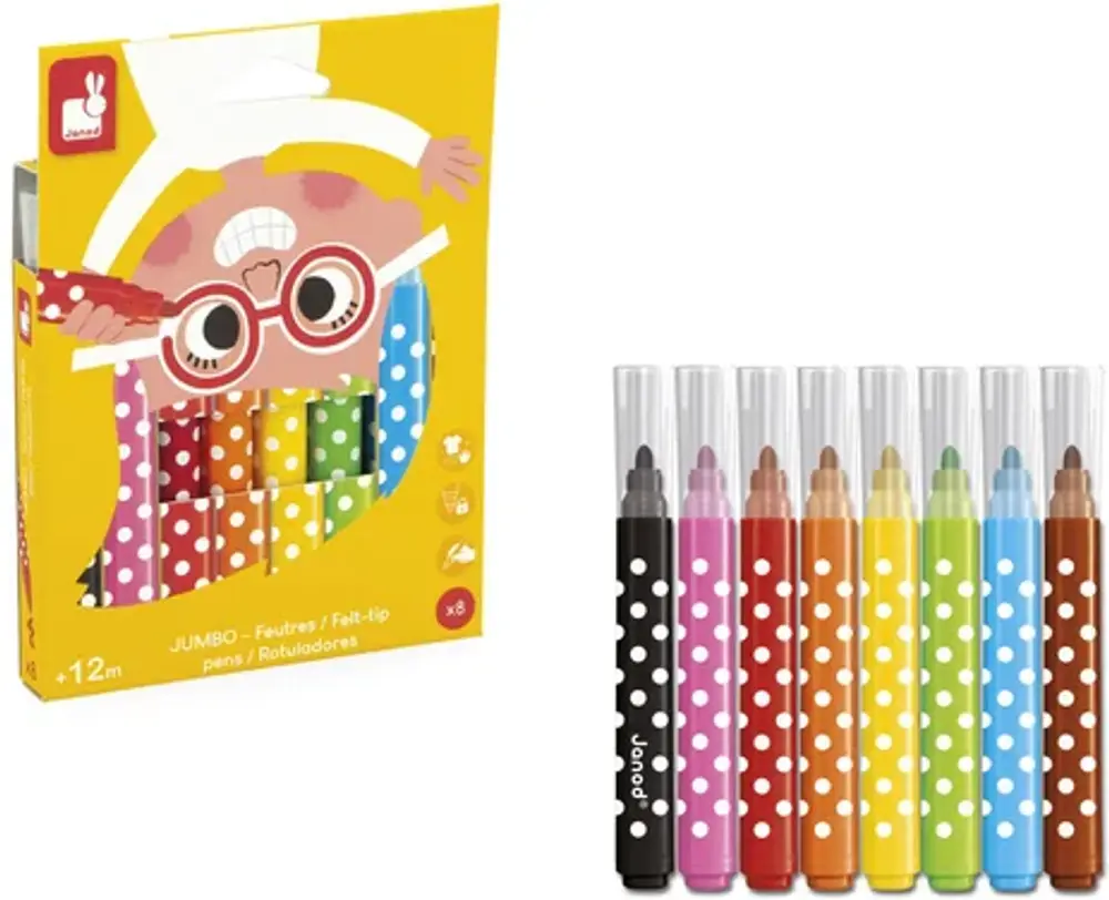 Jumbo Pennor med Filttip | Leksaker - Kreativ lek - Färger & markörer | BabyMode
