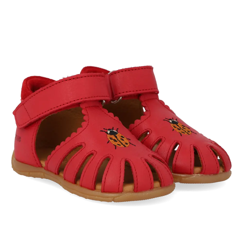 Prewalker m. Broderi - Red/Red - 21 | Barnskor - Sandaler - Sandaler med sluten tå | BabyMode