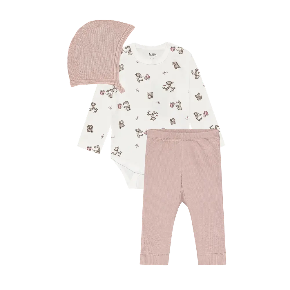 BeKids Bodyset m. Mössa - Nostalgia Rose - 60