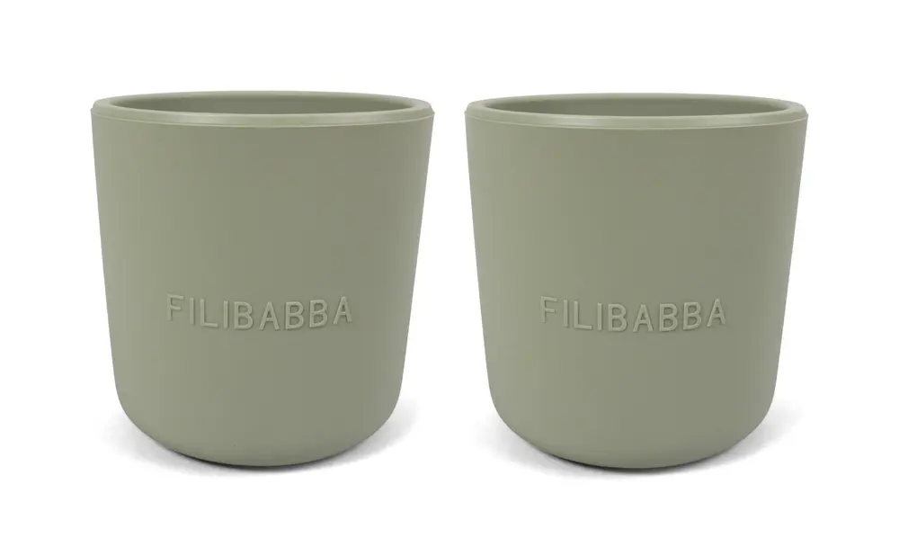 Filibabba Silikonmugg 2-pack - Green | Baby & Barn - Äta - Barnserviser | BabyMode