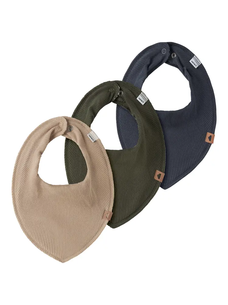 Name It Yasim Rib Bib 3-Pack - Ombre Blue - ONE SIZE