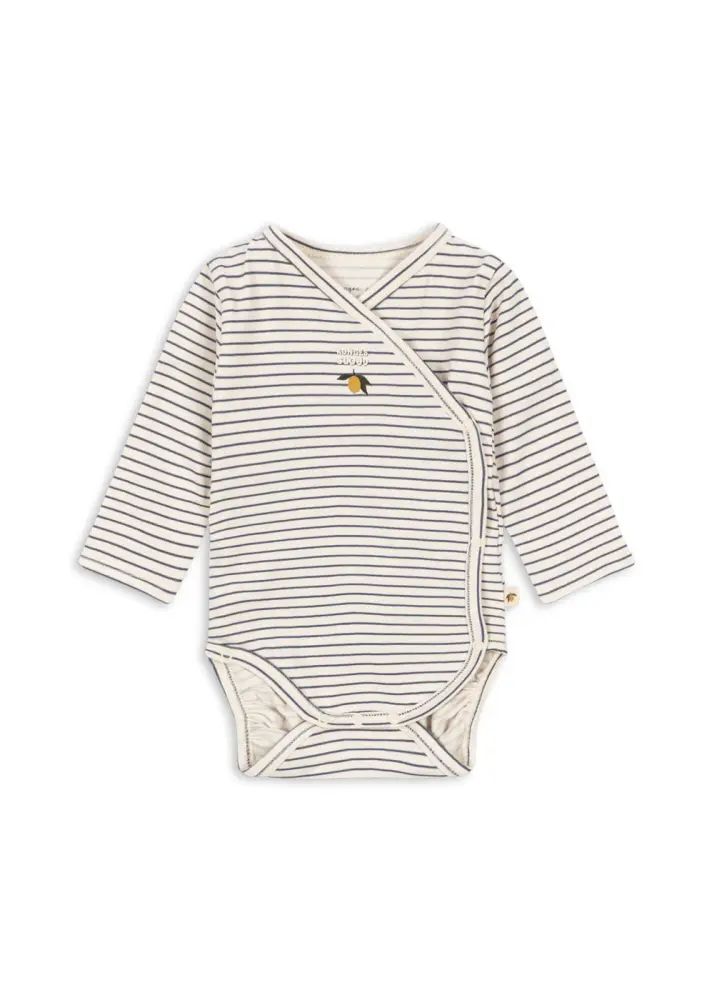 Konges Sløjd Basic Långärmad Newborn Body - Stripe Como - 0-1 MDR.