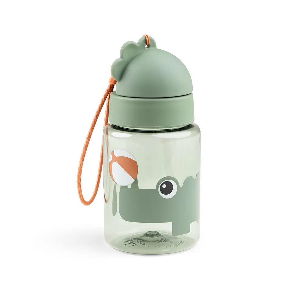 Done By Deer Sugrörsflaska 280 ml. - Playground - Green | Baby & Barn - Äta - Matlådor & vattenflaskor | BabyMode