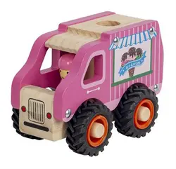 Glassbil i Trä med Gummihjul | Leksaker - Bilar & maskiner - Leksaksbilar | BabyMode