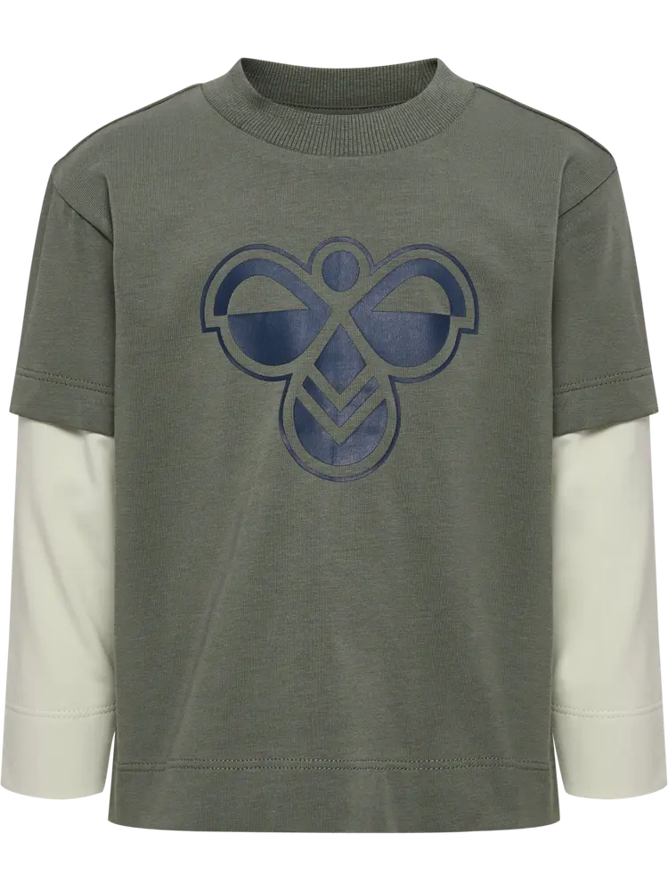 Hummel Loose Layer Långärmad T-Shirt - Castor Gray  - 80