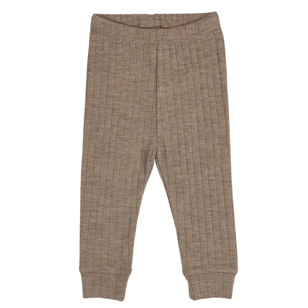 Byxor Woolly Rib - Walnut Melange - 74 | Barnkläder - Underdelar - Byxor | BabyMode