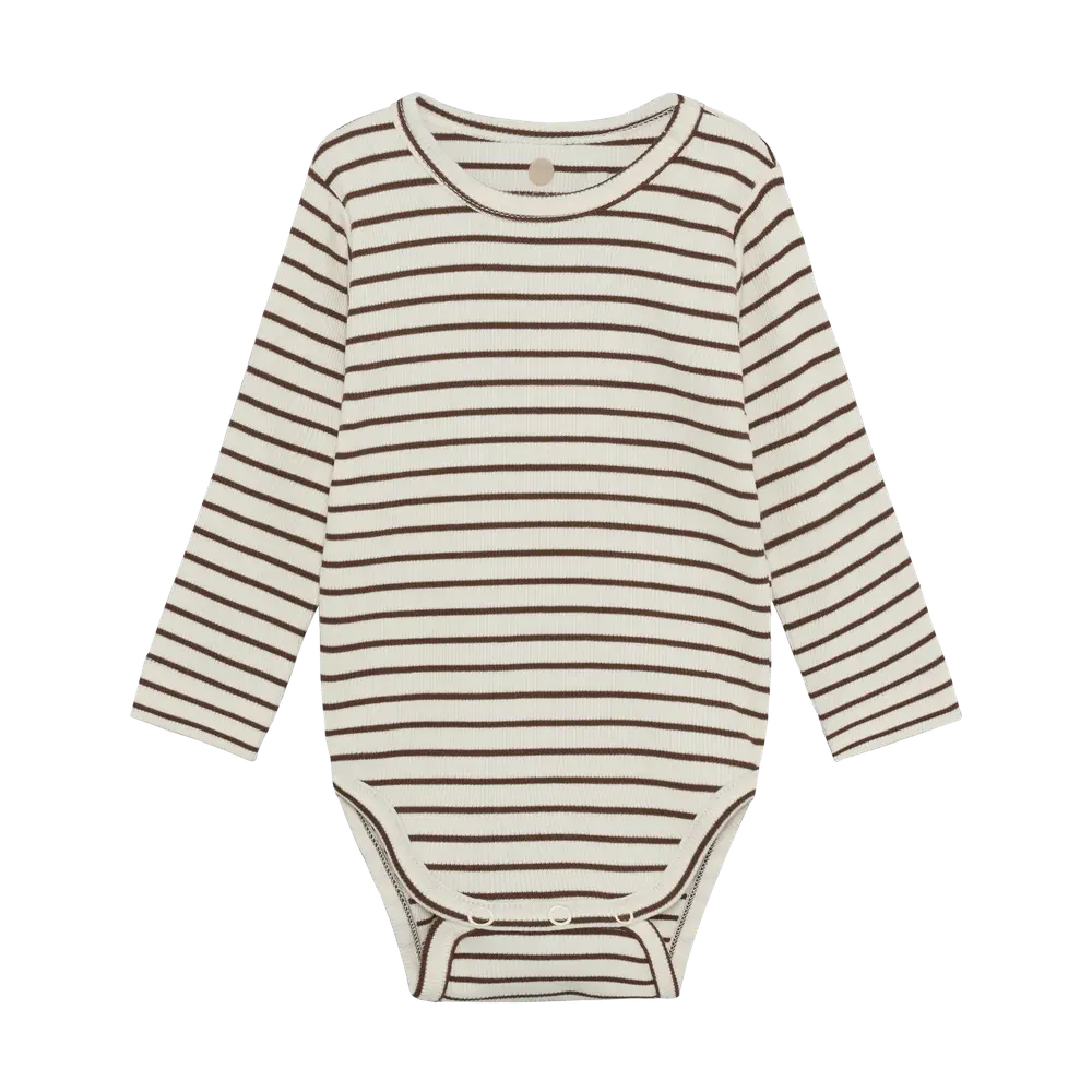 En Fant Långärmad Body Rib - Chestnut - 68