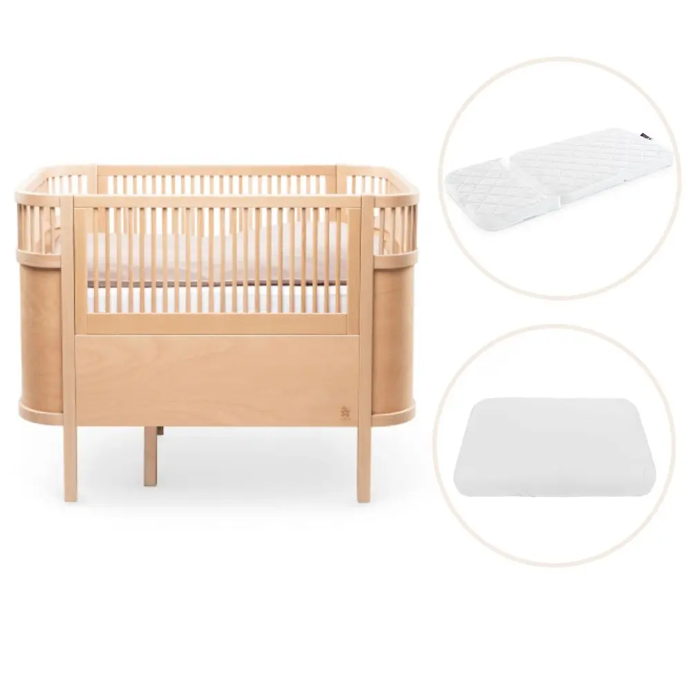 Växasäng 2 i 1 Baby & Juniorsäng - Wooden Edition
