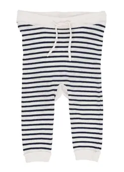Let strikket leggings m. striber - NAVY