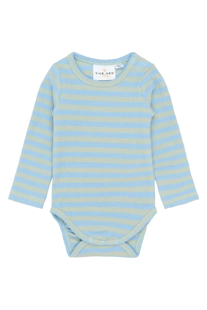 Fro Långärmad Rib Body - Forever Blue Striped - 62 | Barnkläder - Bodys & overaller - Långärmad body | BabyMode