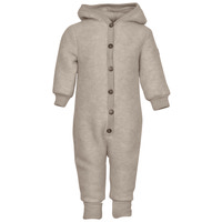 Ulloverall med huva - Melange offwhite