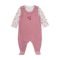 Långärmad Body Med Sparkdräkt Velour - Nostalgia Rose
