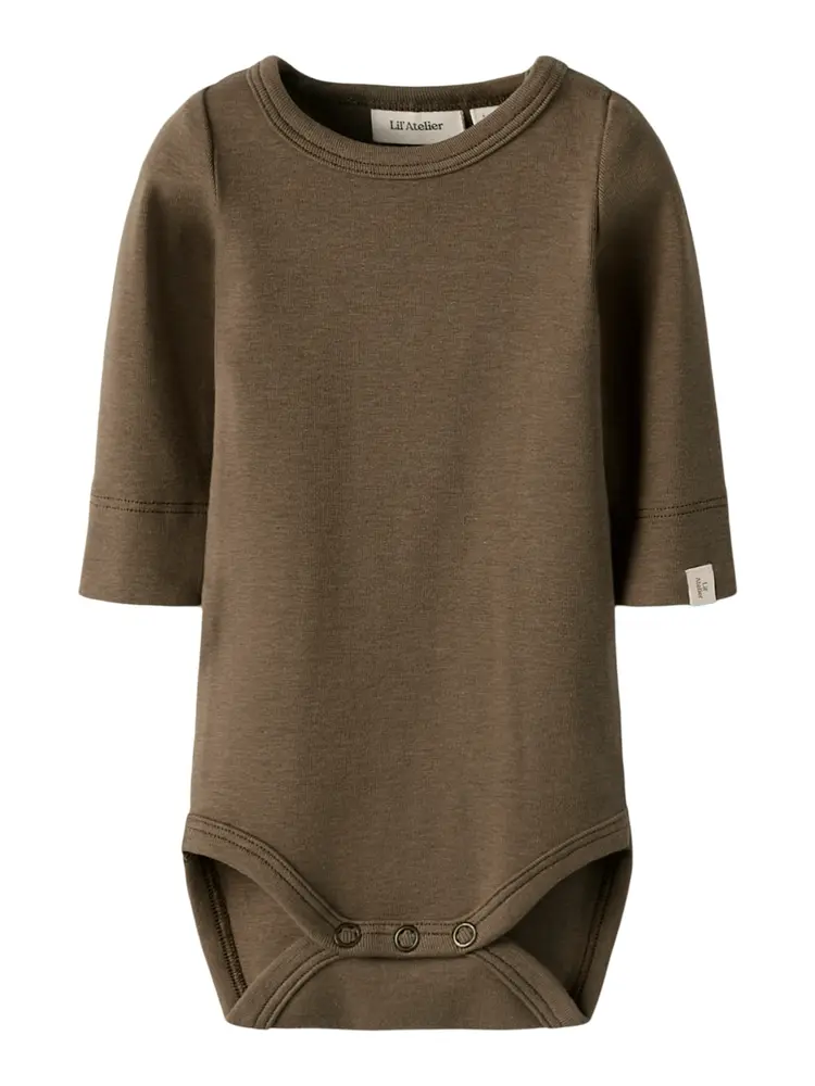 Gayo Långärmad Body - Shitake - 74 | Barnkläder - Bodys & overaller - Långärmad body | BabyMode