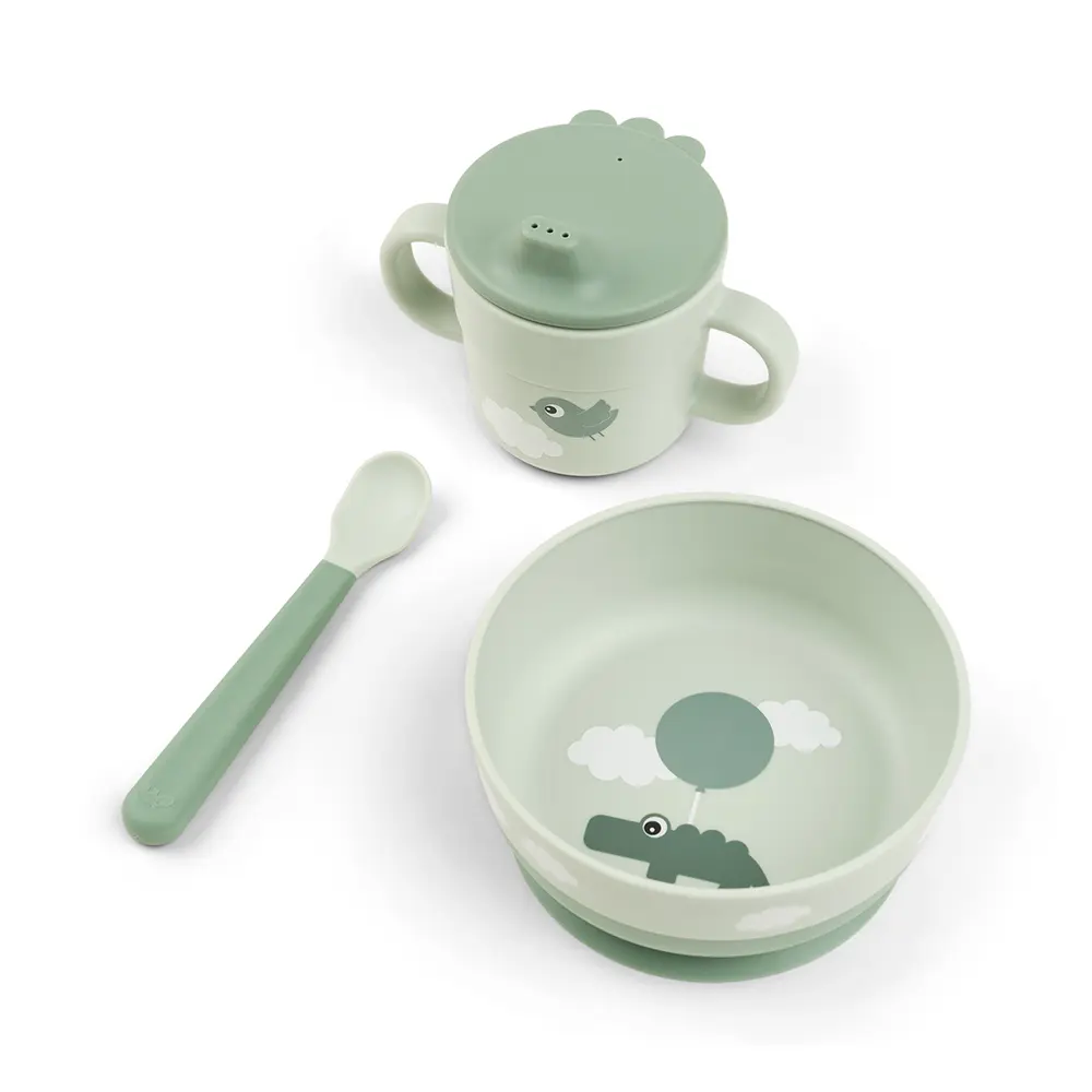 Foodie första matset 3 delar - Happy Clouds Grön | Baby & Barn - Äta - Barnserviser | BabyMode