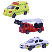 Räddningsfordon 3-pack med Pull-back Ljus & Ljud
