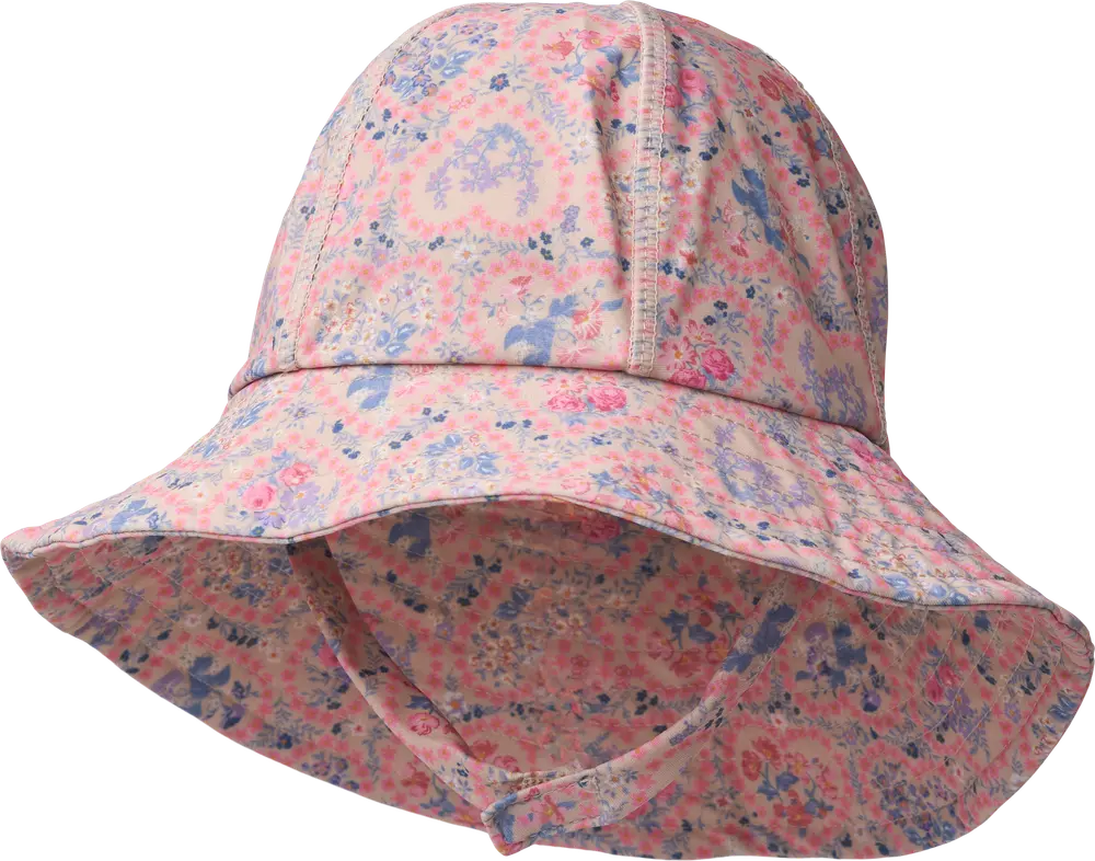 UV Hatt Bora - Pink Heart Flowers - 44-47CM | Barnkläder - Mössor, vantar och tossor - Solhattar | BabyMode