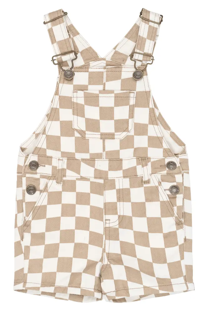 Twill Hängselbyxor - Humus Check - 86 | Barnkläder - Underdelar - Hängsel & jumpsuits | BabyMode