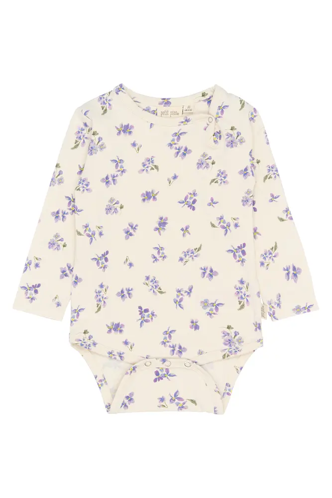 Star Långärmad Body - Eggnog Viola - 74 CM