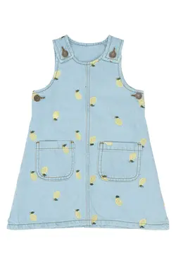 Saja Denim Klänning - Light Blue Denim EMB | Barnkläder - Toppar - Klänningar - Klänningar | BabyMode