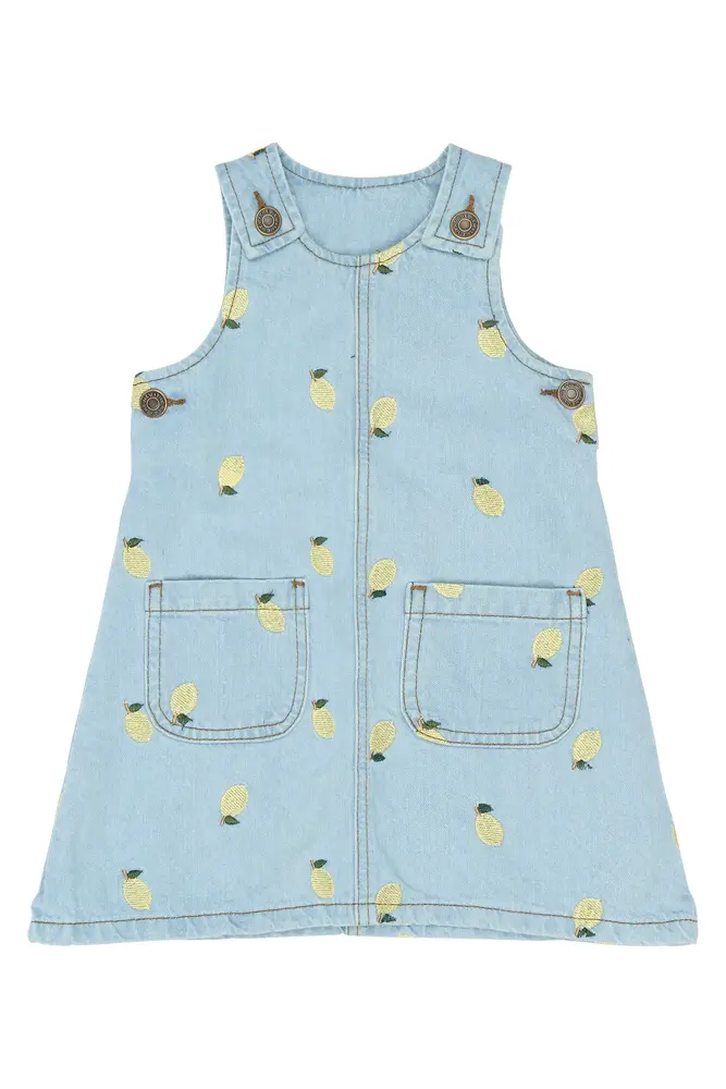 Saja Denim Klänning - Light Blue Denim EMB - 86 | Barnkläder - Toppar - Klänningar - Klänningar | BabyMode