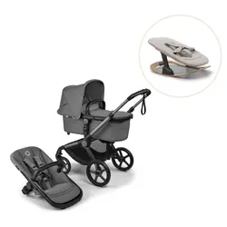 Fox 5 Renew complete inkl. Giraffe bouncer - moon grey/polar white | Barnvagnar | BabyMode