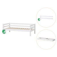 ECO Dream Juniorsäng vit, med sänggrind och lådsats