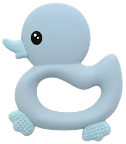 Bitring med Anka & Mönster - Ljusblå | Leksaker - Babyleksaker - Bitringar & skallror | BabyMode