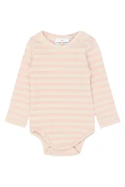 Fro Långärmad Rib Body - Peach Whip Striped | Barnkläder - Bodys & overaller - Långärmad body | BabyMode