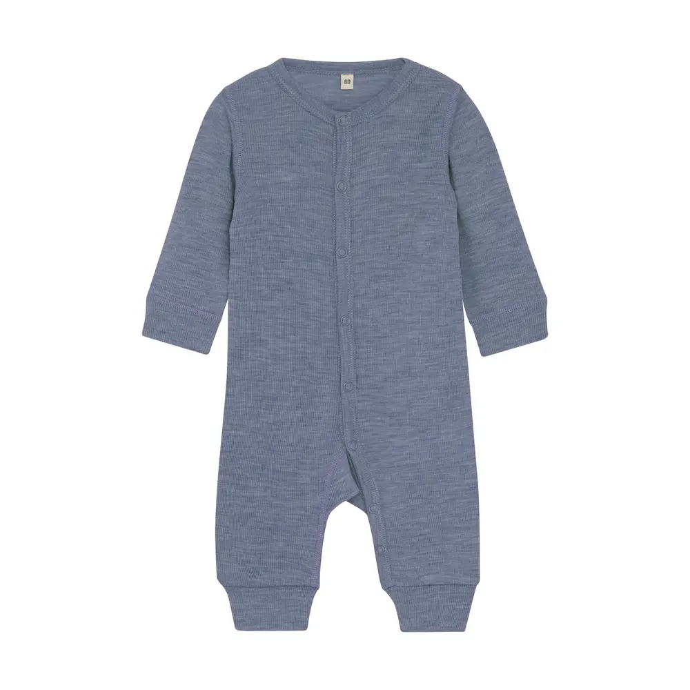 Jumpsuit Ull Solid - Folkstone Gray Melange - 90 | Barnkläder - Ull - Ulloveraller | BabyMode