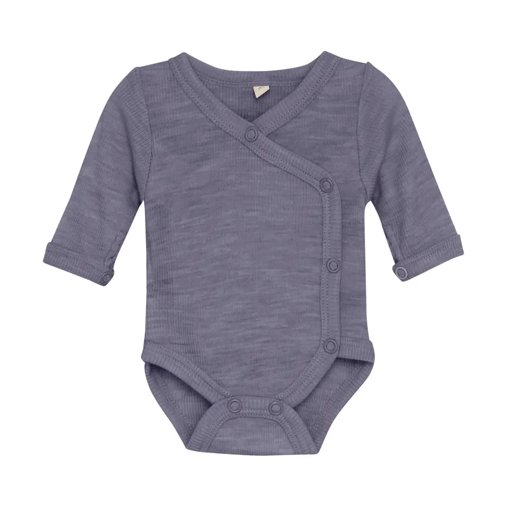 Långärmad Body Ull Solid - Forset Fog - 44 | Barnkläder - Ull - Ullbodys | BabyMode