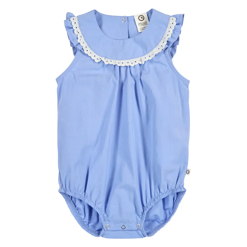 Poplin Romper - Shell blue - 80 | Barnkläder - Bodys & overaller - Body utan ärmar | BabyMode