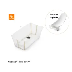 Stokke Flexi Bath Sandy Beige + Flexi Bath Stöd Till Nyfödd | Baby & Barn | BabyMode