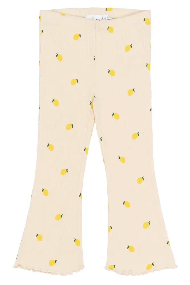 Smilla Flared Rib Byxor - Gardenia - 92 | Barnkläder - Underdelar - Byxor | BabyMode