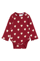 The New Siblings Holiday Långärmad Rib Body - Rio Red AOP TN