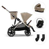 Cybex Gazelle Barnvagn inkl. Cloud G Babyskydd & Adapter - Almond Beige
