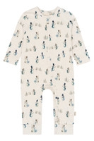 Petit Piao Blizz Jumpsuit - Eggnog Melange Snowman AOP