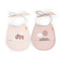 Haklapp Mini 2-pack - Happy Clouds Powder | Baby & Barn - Äta - Haklappar | BabyMode