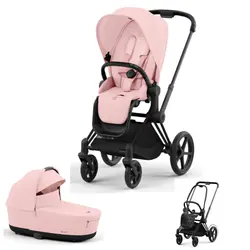 Cybex E-Priam Duovagn - Peach pink/Matt black