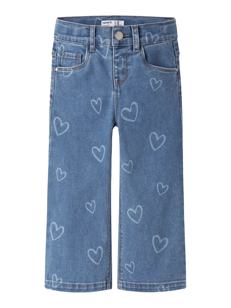 Name It Rose Wide Jeans - Medium Blue Denim - 92