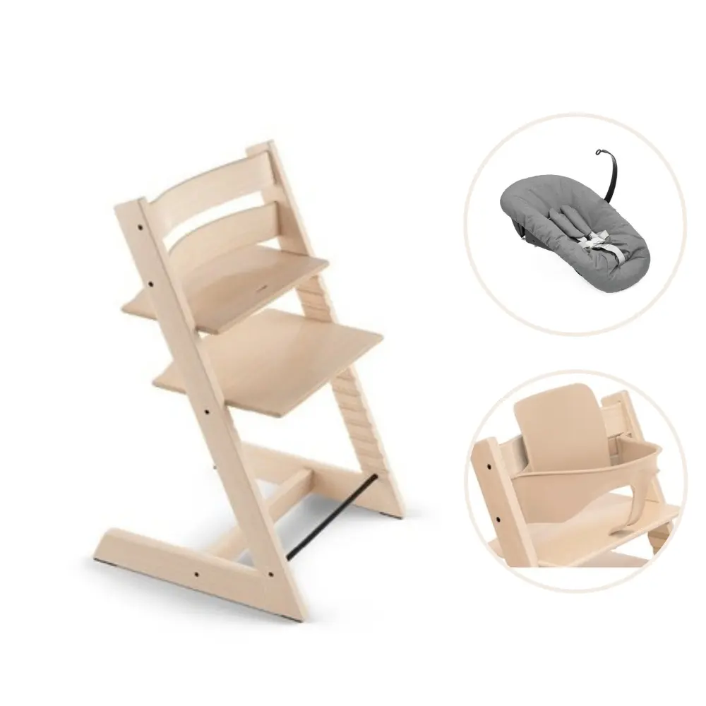 Stokke® Tripp Trapp Stol Bok Inkl. Newborn Set & Babyset - Natural | Baby & Barn - Äta - Barnstolar & tillbehör - Barnstolar med tillbehör | BabyMode