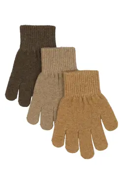 Magic vantar 3 pak - Bronze | Kläder - Mössor, vantar och tossor - Vantar & handskar - Stickade vantar & mössor | BabyMode