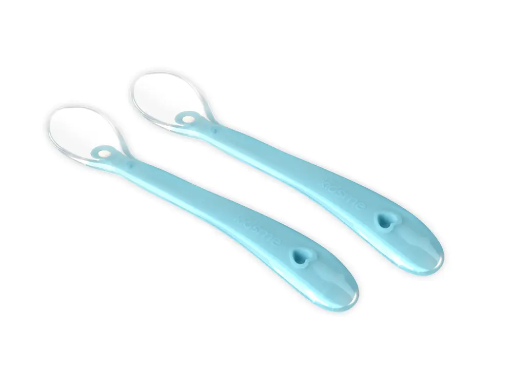 Kidsme Silikon Skedar 2-pack - Aqua Marine | Baby & Barn - Äta - Bestick | BabyMode