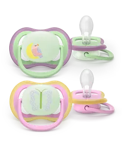 Ultra Air napp, natt, 6–18 m, rosa/ljusgrön | Baby & Barn - Sköta - Nappar | BabyMode