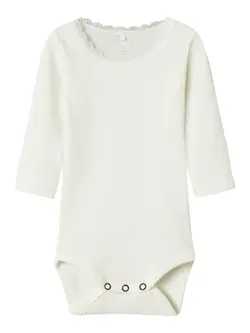 Kab långärmad body - Cloud dancer | Kläder - Bodys & overaller - Långärmad body | BabyMode