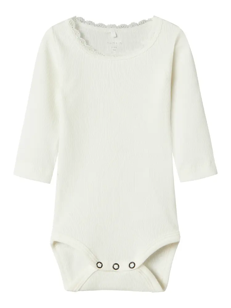 Name It Kab Långärmad Body - Cloud Dancer - 92 | Barnkläder - Bodys & overaller - Långärmad body | BabyMode