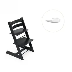 Tripp Trapp Stol & Bricka - Svart/vit | Baby & Barn | BabyMode