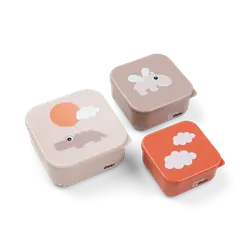 Snacksbox 3-pack Happy Clouds - Powder | Baby & Barn - Äta - Barnserviser | BabyMode